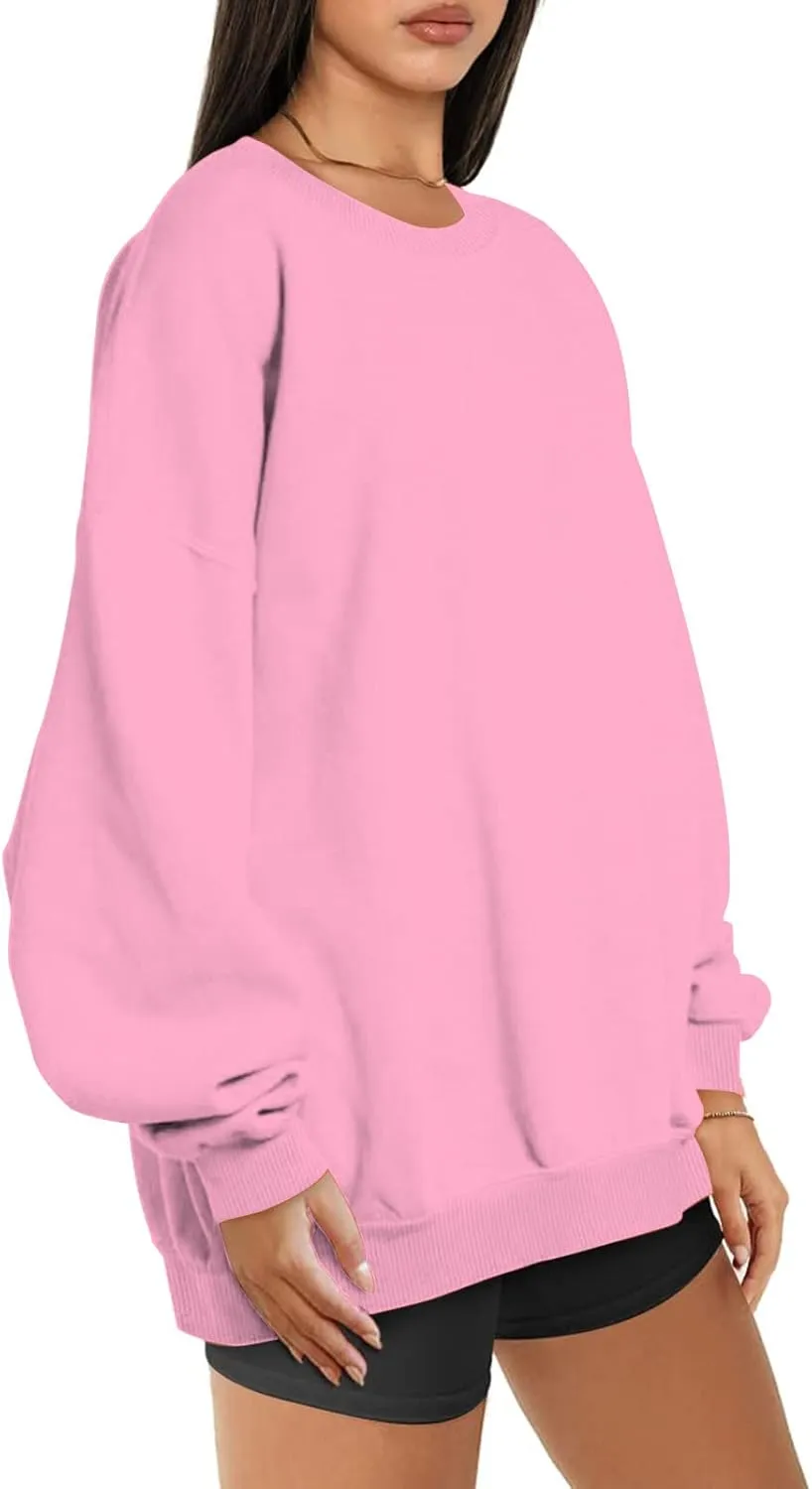ZDRZK Oversized Sweatshirts For Women Fleece Hoodies Trendy 2023 Long Sleeve Crewneck Pullover Comfy Sweater y2k Clothes
